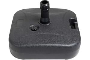 C-Hopetree 39kg Heavy Duty Water Fillable Outdoor Garden Parasol Base Stand Square designed to be Used with a Patio Umbrella Table, Black