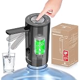 KitchenBoss Distributeur d'eau en Bouteille Electrique: Pompe Bouteille a Eau Potable, Charge USB Type-C, Distributeur d'eau 