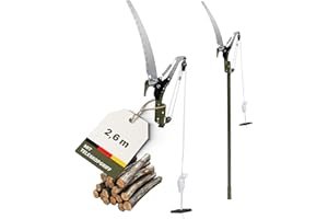 NovaTerra Scie d'élagage 2 en 1 avec poignée télescopique - Scie d'élagage avec manche réglable - Coupe propre et rapide - Hauteur réglable - 2,6 m