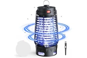 NIIYOCA Lampada Antizanzare Elettrica UV, Impermeabile IPX4, Zanzariera Elettrica 12W/1600V, Adesivo Inferiore Anti - Fuga, Efficace per Interno ed Esterno (1 Dispositivo + 5 Piastre Adesive)