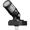 Shure MV88 USB-C Micro, pour iPhone et Android, Microphone d’Enregistrement et Vlogging avec Niveau Automatique, Réduction de Bruit en Temps Réel, 4 Directivités – Noir
