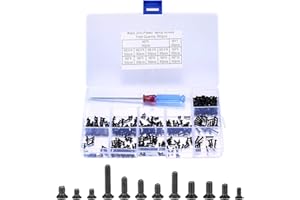 XIAOMOYU 360 Pcs Screws and Bolts Set, Laptop Computer Screw Kit, Flat Head Fastener Screw Assortment Set with Screwdriver, Replacement Self-taping Screw Assortment Set for Computer, PC, Electronic