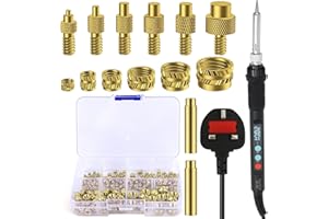 AOBOPLE Soldering Iron Tips for Threaded Inserts Set 80W LED Soldering Iron Kit Adjustable Temperature 180-500°C with 130PCS Threaded Inserts M2/M3/M4/M5/M6/M8 for Inserts 3D Printing and Plastic