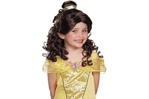DISGUISE Disney - Parrucca ufficiale da bambina, per principessa, per bambine, la bella e la bestia, disponibile in taglia unica