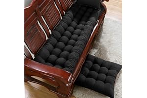 DG Catiee Cuscino spesso per panca da giardino a 2 posti/3 posti, per interni ed esterni, in morbido cotone, per dondolo e giardino, sala da pranzo (100 x 40 cm, nero)