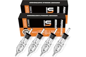 40Pcs Aghi Tattoo Cartucce RL Misto, Unihuby Cartuccia Aghi per Tatuaggi Round Liner Misto 3RL 5RL 7RL 9RL Aghi Tatuaggi Round Liner Mix 0.3mm