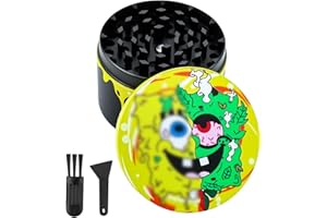 LHOEST Grinder Große 63 mm Crusher, 40 Zähne Grinders Gelbe Metall, Cool Grinder 4-teiliges Set Gewürzemühle für Gewürze Spice Pollen