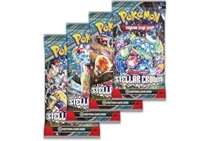 TITAN CARDS Pokémon TCG Stellar Crown Booster Packs x4 – Official Scarlet & Violet Cards | Gift for Kids, Collectors and Pokémon Fans | Chance for EX, Ultra Rare and Gold Cards | Titan Authenticated
