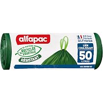 Poubelle à Pédale Sundis Cover Bin 30 L - Plastique Recyclé Aspect Carbone - Avec Anses - Pour Cuisine/bureau