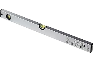 AUSONIA - 87450 NIVEAU NIVEAUX PROFESSIONNEL EN ALUMINIUM ANODISÉ DE 200 CM AVEC 2 AMPOULES INCASSABLES ET ANTICHOCS DE PROTECTION EN PVC