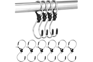 Fuyamp S Haken, 12 Stück S-förmige Haken, Anti-Drop Edelstahl Metall Aufhänger Aufhängehaken, für Küche, BBQ, Werkstatt, Badezimmer, Garten, Blumentöpfe