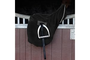 HARRY HALL Cottage Craft Equestrian Saddle Cover - Soft Fleece Horse Black Saddles Cover