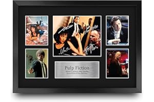 HWC Trading FR A3 Pulp Fiction Geschenke Geducktes Signiertes Autogramm Präsentationsdisplay für Fans von Film Memorabilien - A3 Gerahmt