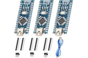 Nano 328P V3 Carte de développement microcontrôleur AYWHP Carte mère 3 pièces avec micropuce CH340G avec câble USB Microcontrôleur 5V 16M Interface Mini USB Compatible avec Arduino IDE