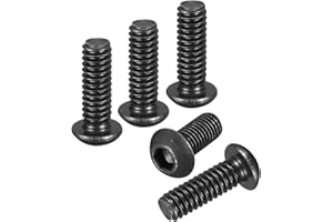 DTGN 1/4"-20x3/4" Button Head Socket Cap Screws - 10Pack - Good for Road Bicycle, Mountain Bike, Auto, Motorcycle - 304 Stainless Steel Black Oxide - Hex Socket Drive Fasteners
