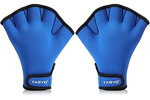 TAGVO Guanti Acquatici per Aiutare la Resistenza della Parte Superiore del Corpo, Guanti da Nuoto con Cinturino con Cinturino da Polso, Taglie per Uomo Donna Bambini Adulti