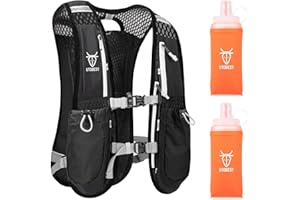 UTOBEST Running Vest Running Backpacks Lightweight Adjustable Hydration Pack 5L for Men & Women, with 2*350ml Bottles