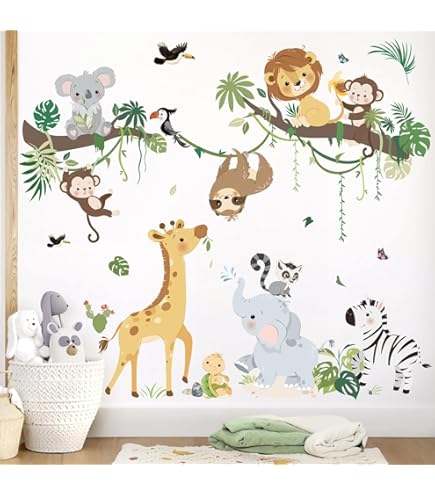 Little Deco Wandtattoo Waldtiere Set – Selbstklebende Wanddekoration Für Kinderzimmer, Hase & Fuchs