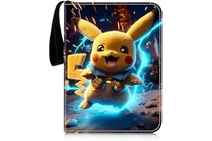 Thingehoy Sammelalbum für Pokemon Karten, Sammelkarten Album Karten Hefter Karten Ordner mit Reißverschluss, Geburtstagsgeschenke für Kinder, 50 Seiten 400 Karten Kapazität
