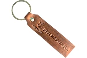 ANKERPUNKT Geschenke für Frauen & Männer Schlüsselanhänger Lieblingsmensch Leder I Geschenk für Freundin, Freund, Partner – Geburtstag, Weihnachten, Jahrestag Made in Germany Dunkelbraun