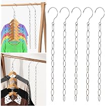 2 Cintres à Clips Pour Leggings – 10 Clips Chacun, Acier Carbone, Gainés Caoutchouc, 37 Cm