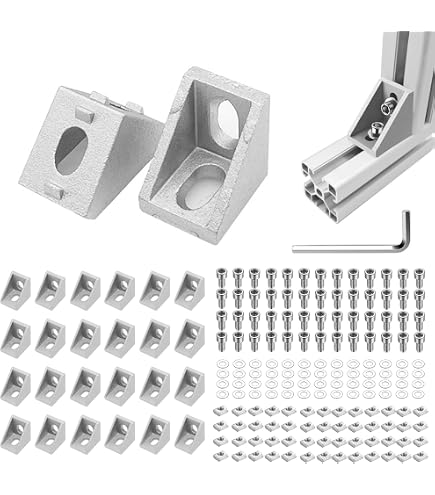 Aluprofil 20x20 Eckwinkel Verbinder 8pcs für Aluprofil Silber