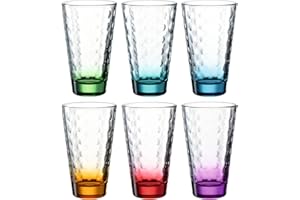 LEONARDO HOME 025923 Trinkglas OPTIC 6 Stück sortiert 300 ml violett, Glas, Bunt