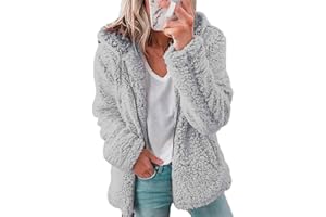 WHZXYDN Nuovo Abbigliamento da Donna con Cappuccio in Pile di Lana Autunno E Inverno Cappotto Caldo Giacca