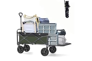 AMAS BEAUTY Trolley on wheels,100KG/100L Heavy Duty Trolley With Rear Opening And Adjustable Handle For Camping Garden Sand Beach Christmas