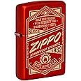 Zippo It Works Design Metallic Red Pocket Lighter