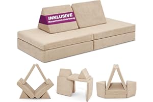 ‎LINODINO Linodino® Spielsofa | Kindersofa aus Schaumstoff Softbausteine - Kindercouch & Kuschelecke im Kinderzimmer | Stapelsteine für Kinder | Oeko-TEX 100 Zertifiziert | Strand Beige