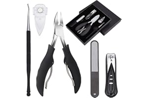 FOLAEIN Profi Fußnagelzange Set,Nagelschere für tief Eingewachsene Fußnägel aus Edelstahl für Dicke und durch Pilzbefall Nagelzange,Nagelknipser Pediküre Set Maniküre Set Geschenkboxen