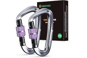 BROTREE Karabinek z karabińczykiem o nośności 1200 kg, karabińczyk z breloczkiem/zakrętką do hamaków, biwakowania, wędrówek, wędkowania itp