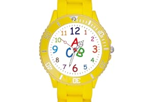 Taffstyle Kinder Armbanduhr Silikon Sportuhr Bunte Sport Uhr Kinderuhr Lernuhr Zahlen ABC Motiv Analog