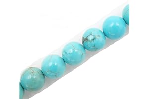 Fukugems perline pietra naturale per bigiotteria, venduto per bag 5 fili all' interno, Blue Howlite Turquoise 8mm