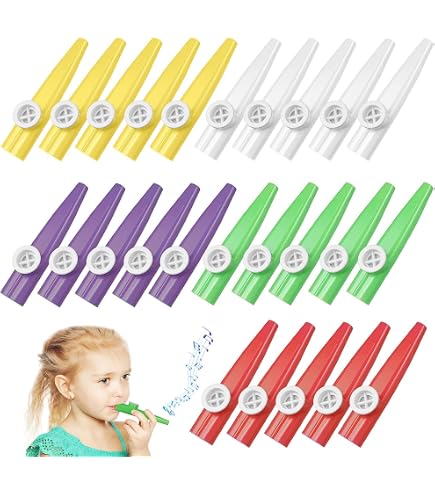 VANGE Lot de 5 kazoos – Instrument de musique – Kazoo ultraléger – Kazoos pour enfants et adultes, un bon compagnon pour ukulélé, violon, guitare, clavier de piano, instrument de musique à