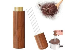 FIVEMILEBRO Agitateur à Café Expresso, Outil de Distribution d'Espresso, Outil de Distribution Aiguilles, avec 5 Aiguilles Fines 0,4 mm, pour Mélanger le Marc de Café (couleur claire)