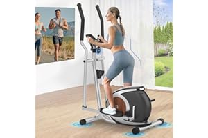 Neezee Ellittiche Magnetico, Macchina Ellittica Ultra-silenziosa Per La Casa Supporto Bluetooth Fitness APP, Con 16 Livelli di Resistenza Regolabile, Monitor LCD, Capacità di Carico 120KG