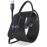 Syntech Şarj ile Bağlantı Kablosu 16FT Meta Quest 3S/Quest 3/Oculus Quest 2 Aksesuarlarıyla Uyumlu, Ekstra Şarj Portlu USB 3.
