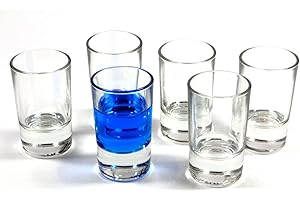 idea-station Straight Vasos de chupito 6 x 4 cl (40 ml) - Transparentes - también se Pueden Utilizar como un estampador, Gafas de Tirador, Gafas de Tiro, Vidrio Decorativo
