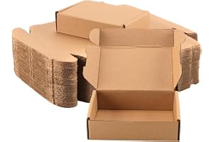 JIAYUET 50 stycken små fraktlådor av wellpapp 15 x 10 x 4 cm, bruna förpackningslådor för förpackning och frakt av små delar