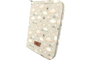 Bebesar® Portadocumentos bebé impermeable - Funda cartilla sanitaria bebe - Organizador documentos para bebes y embarazadas - Regalos originales para bebes recién nacidos (Estrellas Gris)