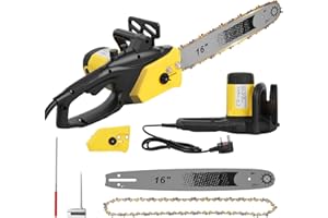 Ankishi 16" Powerful Electric Chainsaw - 2500W Electric Chainsaw with 63" Power Cable,Handheld Powered Saw for Wood Cutting Tree Pruning | Auto Lubrication + Full Safety