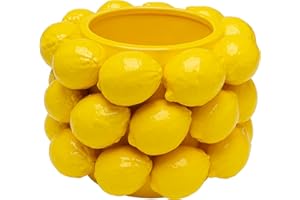 ‎KARE Kare Design Vase Lemon Juice, Gelb, Deko Vase, Blumenvase, Zitronen Motiv, Porzellan, handgearbeitet, Unikat, 19 cm (H)