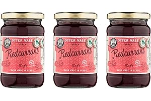 Otter Vale - Redcurrant Jelly, fresh and fruity redcurrant flavour, hand-made in Devon, gluten-free, 300g glass jar x 3