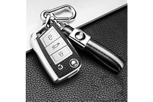 ontto Funda para Llave de Coche Apto para Audi A1 Sportback 2019 – 2021 A1 Sportback 30 2019 TFSI S-Line Mando a Distancia, Funda de Piel de Poliuretano termoplástico para Llaves de Coche Plateada
