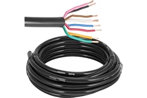 ETUKER 8 Pin Trailer Cable,7x0.5mm² +1x1mm² Trailer Cable 5M 8Core Towing Wire Cable