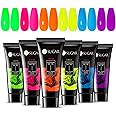 UR SUGAR Neon Extension Gel Nail Set, 6 Colours Halloween Extension Nail Gel Builder Nail Gel Kit Hot Pink Neon Yellow Orange Green Blue Colours Acrylic Nail Set Soak Off Gel Polish Gift Box for Women