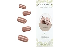 JOYFULDAYS JOYFUL DAYS Tiras de Uñas de Gel Semi-Curado, Autoadhesivas Pegatina de Esmalte de Uñas de Gel, Nail Wrap Incluye Lima y Palo (Burlwood)