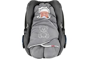 ByBoom Einschlagdecke Babyschale Winter - Herbst - Frühling, 'Die Decke' seit 2009, Maxi Komfort - Cosi Bella, Velvet Dunkelgrau/Weiß